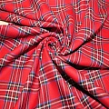 Костюмная ткань Полушерсть клетка (красный с черным)