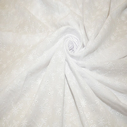 Батист вышитый, прошвацветочек мелкий (белый)