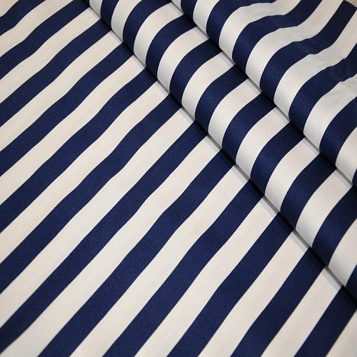 Хлопок стрейч принт " Синяя полоска ш.1,5см"