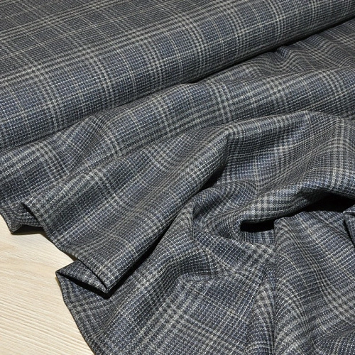 Костюмная ткань (сине-серый)