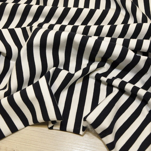 Кулирная гладь "Тельняшка" "1 см т.синий +белый"