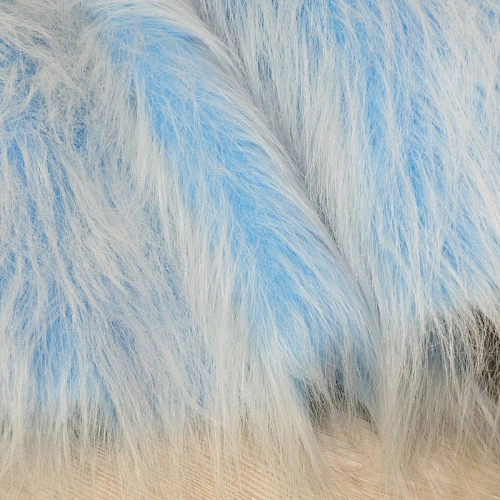 Мех длинноворсовый (голубая основа белый ворс)