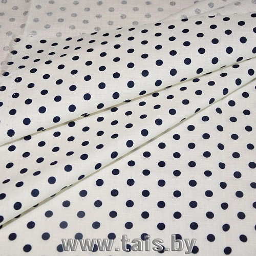 Хлопок принт "Мелкий горох на белом фоне"
