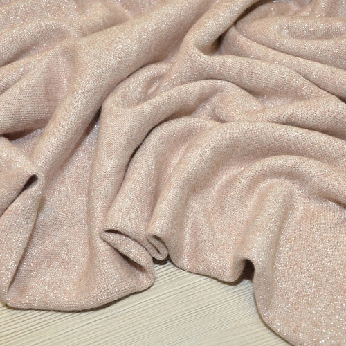 Трикотаж Ангора плотная с люрексом  (нежный розовый)