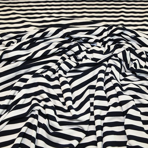 Вискоза  полоска 1 см (синий+белый)