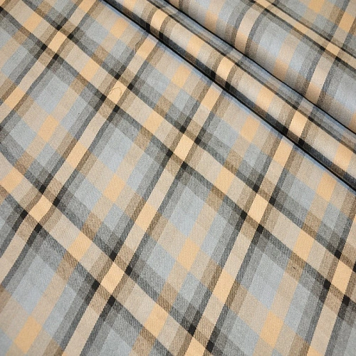 Костюмная ткань "Клетка  " (светло-оранжевый шотландка)