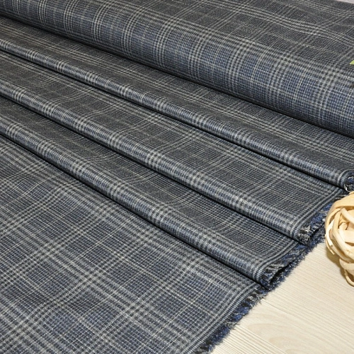 Костюмная ткань (сине-серый)