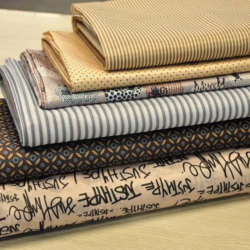 Подкладка нейлон принт полоска белый +синий