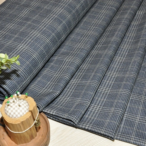 Костюмная ткань (сине-серый)