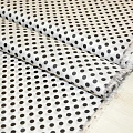 Подкладка нейлон принт черный горох на белом фоне