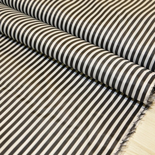 Подкладка нейлон принт полоска белый +черный