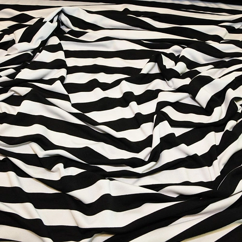 Вискоза  полоска  2 см (черный+белый)