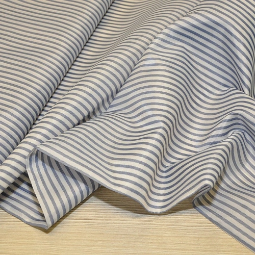 Подкладка нейлон принт полоска белый +синий