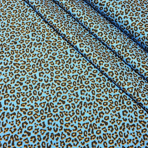 Штапель "Твил" Лео на васильковом фоне"