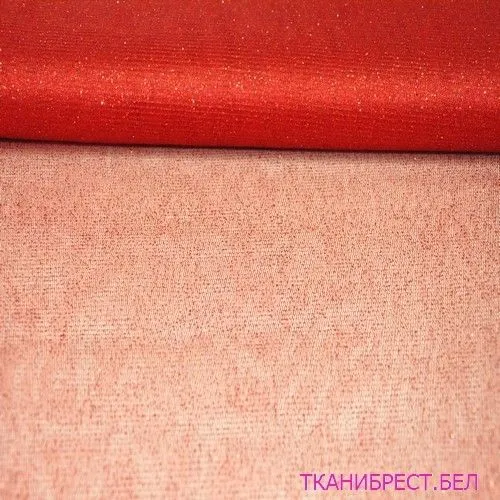 Фатин с блестками (красный)
