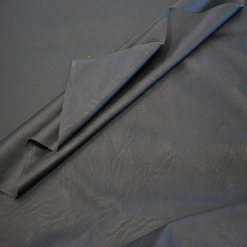 Кожзам на трикотажной основе (черный фактурный)