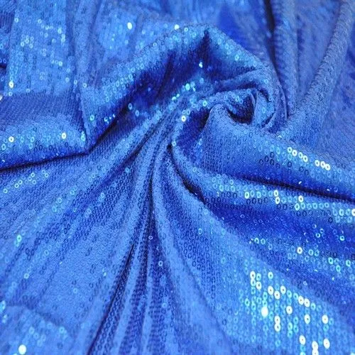 Пайетки на трикотаже (василек)