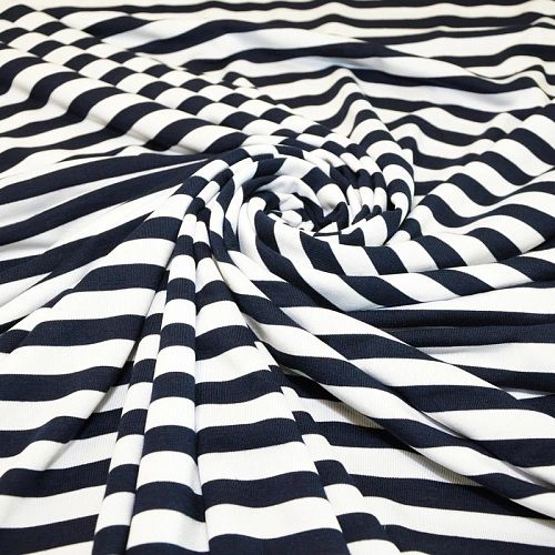 Вискоза  полоска 1 см (синий+белый)