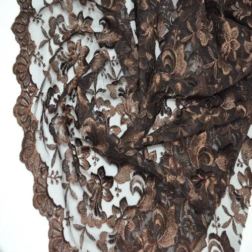 Гипюр, коричневый