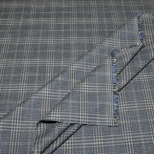 Костюмная ткань (сине-серый)