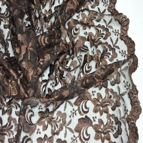 Гипюр, коричневый