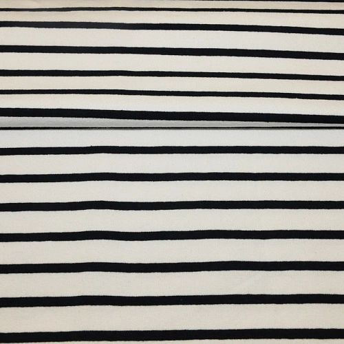 Футер 2-х нитка Полоска (белый фон т.синяя полоска)