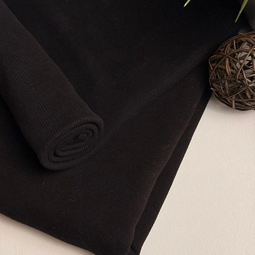 Футер 3-х нитка с эффектом велюра (черный)