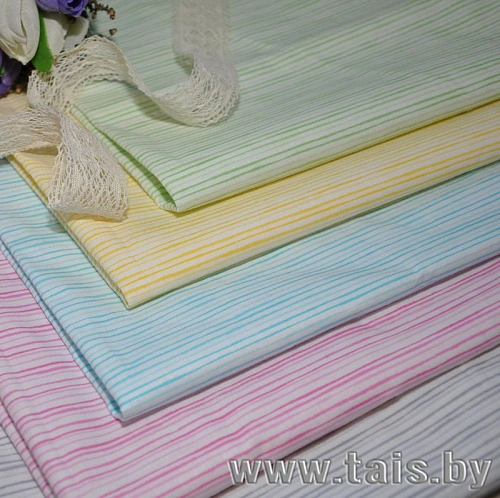 Ткань х/б плательная (салатовая полоска)