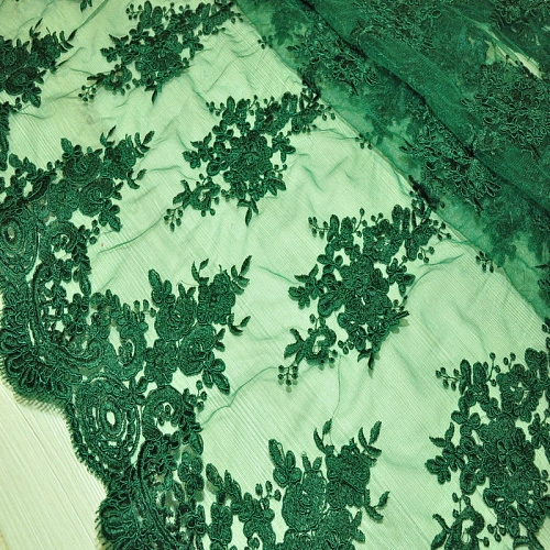 Вышивка на сетке  (изумруд)