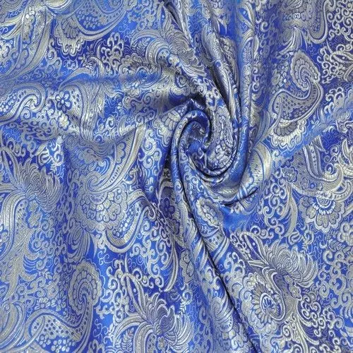 Парча жаккард (василек с серебром)