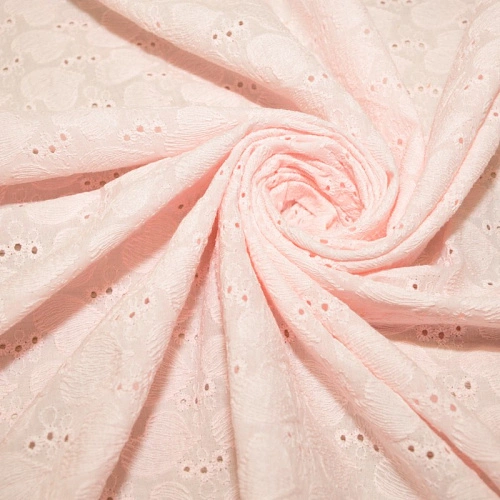 Батист вышитый "Ришелье" (пудра)