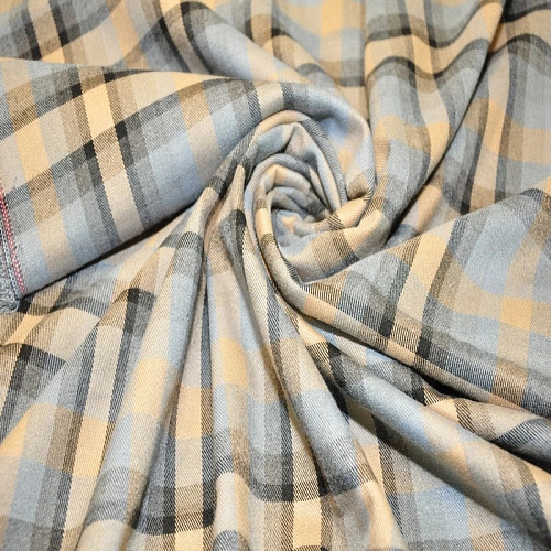 Костюмная ткань "Клетка  " (светло-оранжевый шотландка)