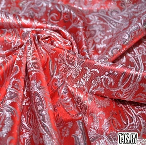 Парча жаккард огурцы (красный)