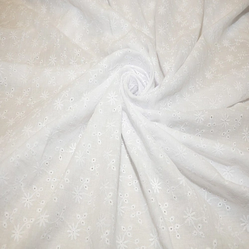 Батист вышитый, прошвацветочек мелкий (белый)