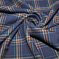 Костюмная ткань Полушерсть клетка (синий)