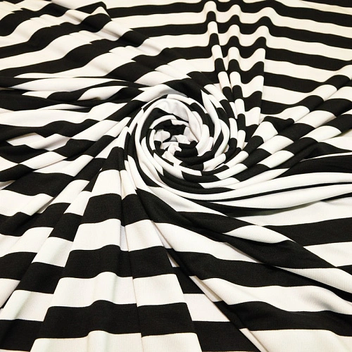 Вискоза  полоска  2 см (черный+белый)
