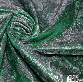 Парча жаккард мелкие огурцы (зеленый)