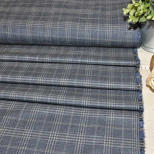 Костюмная ткань (сине-серый)