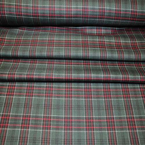 Костюмная ткань Полушерсть клетка (бутылка)