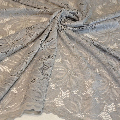 Гипюр стрейчевый с ажурным краем (серый)