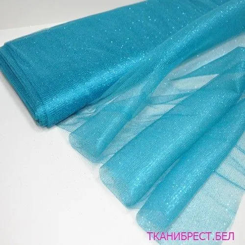 Фатин с блестками (бирюзовый)