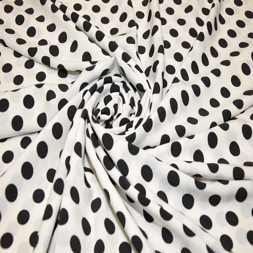 Супер-софт принт "Черные горошек на белом фоне"