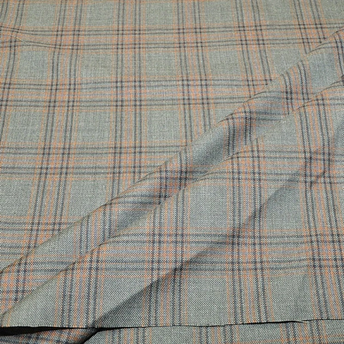 Костюмная ткань Полушерсть клетка (мох)