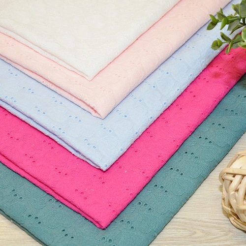 Батист вышитый "Ришелье" (пыльная бирюза)