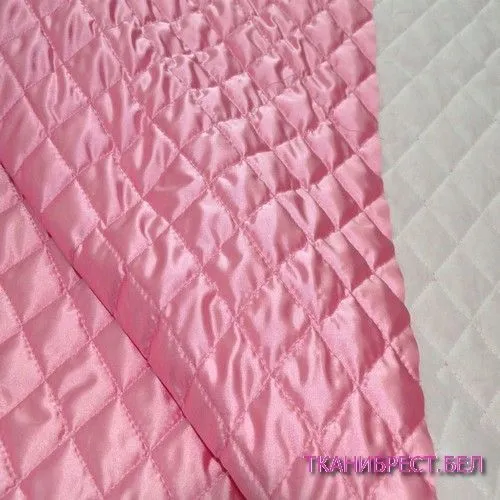 Атлас стеганый на синтепоне (розовый)