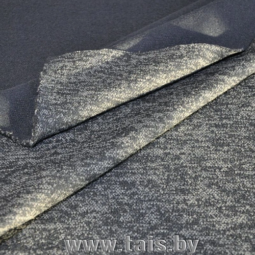 Трикотаж Ангора меланж с начесом (темно-синий)