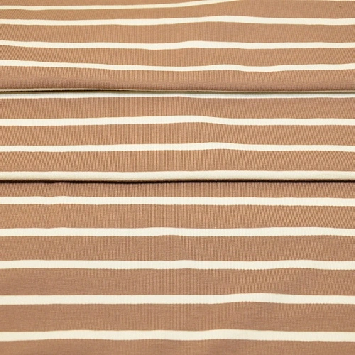 Кулирная гладь "Тельняшка" "2см-0,5см бежевый +молочный"