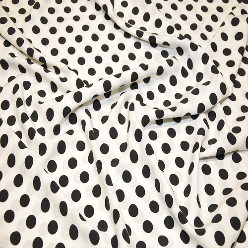 Супер-софт принт "Черные горошек на белом фоне"