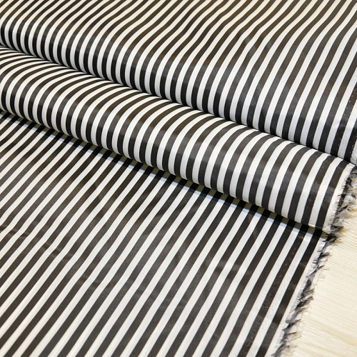 Подкладка нейлон принт полоска белый +черный