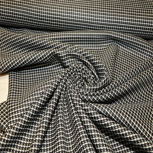 Костюмная ткань Полушерсть гусиная лапка (черный)